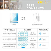 Load image into Gallery viewer, VMSTR Travel Vacuum Storage Bags with USB Electric Pump, Medium Small Space Saver Bags for Travel