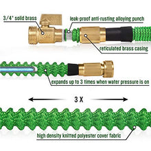 Load image into Gallery viewer, SunGreen 50ft Garden Hose, All New 2019 Expandable Water Hose with 3/4" Solid Brass Fittings, Extra Strength Fabric - Flexible Expanding Hose with Free Storage Bag