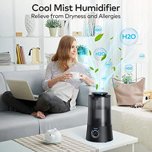 Load image into Gallery viewer, Humidifiers for Bedroom - 4L Cool Mist Humidifier Top Fill Oil Diffuser Quiet Ultrasonic Humidifiers for Home Large Room with Adjustable 360° Rotation Nozzle, Auto Shut-Off, Humidifiers for Baby
