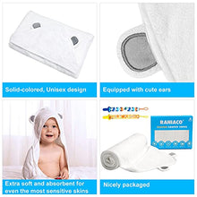 Load image into Gallery viewer, Raniaco Baby Bath Towel,Hooded Baby Towels with Bear Ears,Super Soft,Absorbent,Organic 100% Bamboo Baby Towel for Newborn,Toddler,Infant,One Size,Unisex,White-2 Free Pacifier Clips