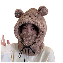 Load image into Gallery viewer, BCDlily Womens Beanie Hat Neck Warmer Cute Cold Weather Winter Ski Hat Ear Warmer Windproof Fleece Cap (Coffee)