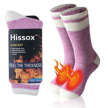 Load image into Gallery viewer, Hissox Women's Thick Thermal Socks, Soft Comfort Hiking Warm Thermal Winter Socks, Casual Boot Winter Crew Socks Thick Warm Gift Socks for Her 1 Pair Pink,Women Size 9-10