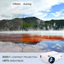 Load image into Gallery viewer, AuKing Mini Projector 2022 Upgraded Portable Video-Projector,55000 Hours Multimedia Home Theater Movie Projector,Compatible with Full HD 1080P HDMI,VGA,USB,AV,Laptop,Smartphone