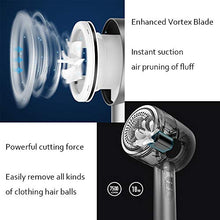 Load image into Gallery viewer, Fabric Shaver Defuzzer Electric Lint Remover USB Rechargeable Sweater Shaver with 4 Replaceable Blades Lint Brush Portable Easy Remove Fuzz Lint Pills for Clothes Sweater Couch Blanket Wool