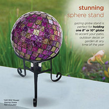 Load image into Gallery viewer, Alpine Corporation 10" Tall Indoor/Outdoor Glass Gazing Globe Metal Stand, Black
