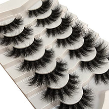 Load image into Gallery viewer, Pooplunch False Eyelashes Cat-Eye Fluffy Faux Mink Lashes 8D Wispy Lashes 7 Pairs Pack Dramatic Long Thick Volume Fake Eye Lash Multipack