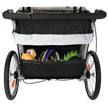 Load image into Gallery viewer, Clevr Deluxe 3-in-1 Double 2 Seat Bicycle Bike Trailer Jogger Stroller for Kids Children | Foldable w/Pivot Front Wheel, Blue
