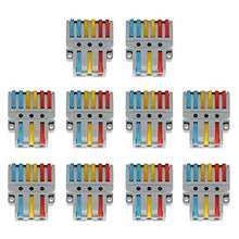 Load image into Gallery viewer, 10Pcs Electrical Connectors, Lever Nut, Wire Block Clamp Terminal 3in6out Color Quick Wiring Electrical Connectors LT633