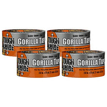 Load image into Gallery viewer, Gorilla, 2.88" x 25 yd Tough & Wide Duct Tape, 25yd, Silver, 4 Pack