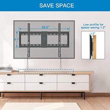 Load image into Gallery viewer, PERLESMITH Fixed TV Wall Mount Bracket Low Profile for 32-82 inch LED, LCD,and OLED Flat Screen TVs - Fits 16”- 24” Wood Studs, Fix TV Mount with VESA 600 x 400mm Holds up to132lbs