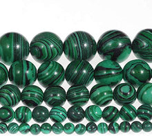 Load image into Gallery viewer, 8mm Green Malachite Beads Stone Loose Beads Gemstone Round Beads Energy Healing Beads for DIY Jewelry Making Approxi 15.5 inch 45pcs 1 Strand per Bag