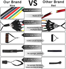 Load image into Gallery viewer, EMOCCI Resistance Bands Set with Handle,Fabric Exercise Band Door Anchor Weight Training Stretching Strap for Women Men Home Fitness Yoga Gym Workout Equipment with Carry Bag(12pcs,150 LB)