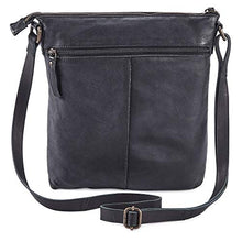 Load image into Gallery viewer, COCHOA Women's Crossbody Real Leather Triple Zip Bag, Purse, Travel Bag (Black)