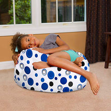 Load image into Gallery viewer, Posh Creations Bean Bag Chair for Kids, Teens, and Adults Includes Removable and Machine Washable Cover, 38in - Large, Pattern Chevron Purple and White