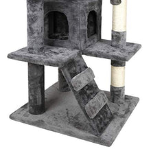Load image into Gallery viewer, Nova Microdermabrasion 53 Inches Multi-Level Cat Tree Stand House Furniture Kittens Activity Tower with Scratching Posts Kitty Pet Play House (Grey)