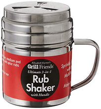 Load image into Gallery viewer, Elizabeth Karmel’s Adjustable Dry Rub Shaker with Holes for Medium and Coarse Grind Seasonings, Stainless Steel, 1-Cup Capacity