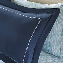 Load image into Gallery viewer, Intelligent Design Loretta Ultra Soft Brushed Microfiber Bohemian Boho Medallion Comforter and Sheet Set Bag Bedding, Queen, Navy 9 Piece