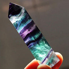 Load image into Gallery viewer, Lookatool Black Tourmaline raw Crystal gems Piedra selenita Stone dig, Natural Hexagonal Crystal Quartz Healing Fluorite Wand Stone Purple Green Gem (Colorful, 6.5-7cm)