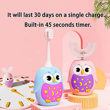 Load image into Gallery viewer, Kids Electric Toothbrush,U Shaped Ultrasonic Autobrush Toothbrush Kids with 3 Brush Heads,Whole Mouth Baby Toothbrush,3 Cleaning Modes, IPX7 Water Resistant for Toddler 2-12, Blue