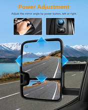 Load image into Gallery viewer, ITOPUP Towing Mirrors Fit for 2008-2013 for Chevy Silverado for GMC Sierra All Models Tow Mirrors with Power Heated Turn Signal Light Width Light 1 Pair of Mirrors Left Side and Right Side Black