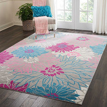 Load image into Gallery viewer, Nourison Passion Bohemian Floral Grey 6'7" x 9'6" Area Rug, (7'x10')