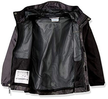 Load image into Gallery viewer, Columbia Youth Fast and Curious II Rain Jacket,Black Texture,Medium