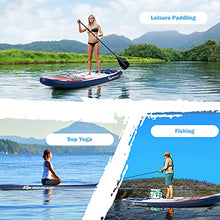 Load image into Gallery viewer, Goplus Inflatable Stand up Paddle Board iSUP Cruiser 6" Thickness iSUP Package w/3 Fins Thuster, Adjustable Paddle, Pump Kit and Carry Backpack (Stars and Stripes, 11 FT)