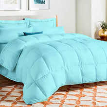 Load image into Gallery viewer, All-Season – Luxury Egyptian Cotton Oversized King 116x98 Size Down Alternative Quilted Comforter Set (1 Comforter + 2 Pillow Cover Sham), 500 GSM Microfiber Fill - Machine Washable, Aqua Solid