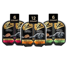 Load image into Gallery viewer, SHEBA PERFECT PORTIONS Cuts in Gravy Adult Wet Cat Food Trays (24 Count, 48 Servings), Roasted Chicken, Gourmet Salmon and Tender Turkey Entrée, Easy Peel Twin-Pack Trays