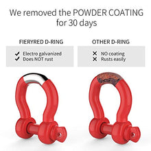 Load image into Gallery viewer, FieryRed 3/4" D Ring Shackle (2 Pack) 22,046Ibs Break Strength with 7/8" Locking Pin and Black Isolator & Washer Kits for use With Tow Strap, Winch & Bubba Rope
