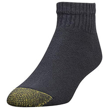 Load image into Gallery viewer, Gold Toe Men's 656p Cotton Quarter Athletic Socks, Multipairs, Black (6-Pairs), Large