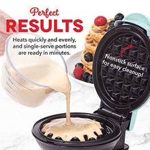 Load image into Gallery viewer, Dash Mini Waffle Maker Machine for Individuals, Paninis, Hash Browns, & Other On the Go Breakfast, Lunch, or Snacks, with Easy to Clean, Non-Stick Sides, White Waffle 4 Inch