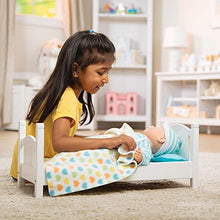 Load image into Gallery viewer, Melissa & Doug Mine to Love Wooden Play Bed for Dolls, Stuffed Animals - White (8.7â€H x 9.1â€W x 20.7â€L Assembled)