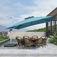 Load image into Gallery viewer, PURPLE LEAF 12 Feet Double Top Deluxe Square Patio Umbrella Offset Hanging Umbrella Cantilever Umbrella Outdoor Market Umbrella Garden Umbrella, Turquoise Blue