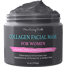Load image into Gallery viewer, One Living Earth Collagen Facial Mask for Women - Collagen, Triple Action Clay & Charcoal - 6oz
