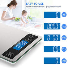 Load image into Gallery viewer, Nicewell Food Scale, 22lb Digital Kitchen Scale Weight Grams and oz for Cooking Baking, 1g/0.1oz Precise Graduation, Stainless Steel and Tempered Glass