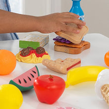 Load image into Gallery viewer, KidKraft 30-Piece Plastic Play Food Set, Fruits, Veggies, Sweets and More, Use with Play Kitchens, Gift for Ages 3+