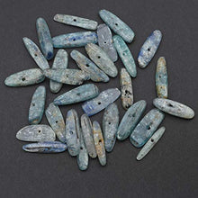 Load image into Gallery viewer, 30 Pcs Long Light Blue Side Drilled Kyanite Spike Beads Avg Length 20mm