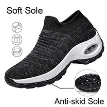 Load image into Gallery viewer, Women's Tennis Shoes Lightweight - Walking Shoes Slip on Mesh Air Cushion Athletic Shoes Work Driving Comfortable Running Shoes Purple 5.5