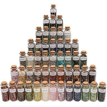 Load image into Gallery viewer, Consine A Set of 49 Different Crystal Gemstones in Glass Bottles, Chip Crystal Natural Reiki Healing Tumbled Stones Random Stuff Witchcraft Crystals for Meditation Therapy