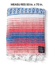 Load image into Gallery viewer, Mexican Blanket, Falsa Blanket | Authentic Hand Woven Blanket, Serape, Yoga Blanket | Perfect Beach Blanket, Navajo Blanket, Camping Blanket, Picnic Blanket, Saddle Blanket, Car Blanket (Coral)
