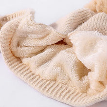 Load image into Gallery viewer, Tangjun Womens Winter Warm Beanie Knit Fur Lining Ear Flaps Cozy Cap Pompom Hat (Pink)
