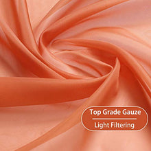 Load image into Gallery viewer, Patio Door Sheer Curtain Panels - Ceiling to Floor Extra Long Voile Drape Curtains Window Treatment for Sliding Glass Door (Burnt Orange,2 Pieces,W 54 x L 95 inches)