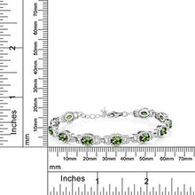 Load image into Gallery viewer, Gem Stone King 8.00 Ct Oval Green Tourmaline 925 Sterling Silver 7 Inch Bracelet With 1 Inch Extender
