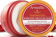 Load image into Gallery viewer, Hydrating Argan Oil Hair Mask and Deep Conditioner By Arvazallia for Dry or Damaged Hair - 8.45 Oz