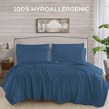 Load image into Gallery viewer, Mueller Ultratemp Bed Sheets Set, Super Soft 1800 Thread Count Egyptian 18-24 Inch Deep Pocket Sheets, Transfers Heat, Breathes Better, Hypoallergenic, Wrinkle, 6Pc, Navy Queen