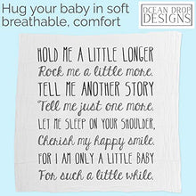 Load image into Gallery viewer, Ocean Drop 100% Cotton Muslin Swaddle Baby Blanket – ‘Hold Me’ Quote with Gift Box for Boys and Girls, Neutral, Baptism, Newborn, Baby Shower, Christening – Super Soft, Breathable, Large “47x47”