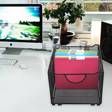 Load image into Gallery viewer, Modern Black Metal Mesh File Box/Foldable Storage Crate/Home Office Folder Holder Organizer Rack