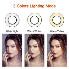 Load image into Gallery viewer, Selfie Ring Light with Cell Phone Holder Stand for Live Stream/Makeup, UBeesize Mini LED Camera Lighting with Flexible Arms Compatible with iPhone/Android