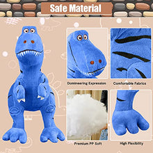 Load image into Gallery viewer, HCdoujoy Big Blue Plush Dinosaur Toy, Plush Dinosaur Animal Stuffed Toy, Tyrannosaurus Rex Dinosaur Toy for Baby Girl Boy Kids Birthday Gifts, Halloween, Christmas Children's Day Gifts 14.3×5.5×20"